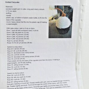 Fairycake Pattern Double Knit Hand Made DIY Cupcake Make It Yourself Paperweight